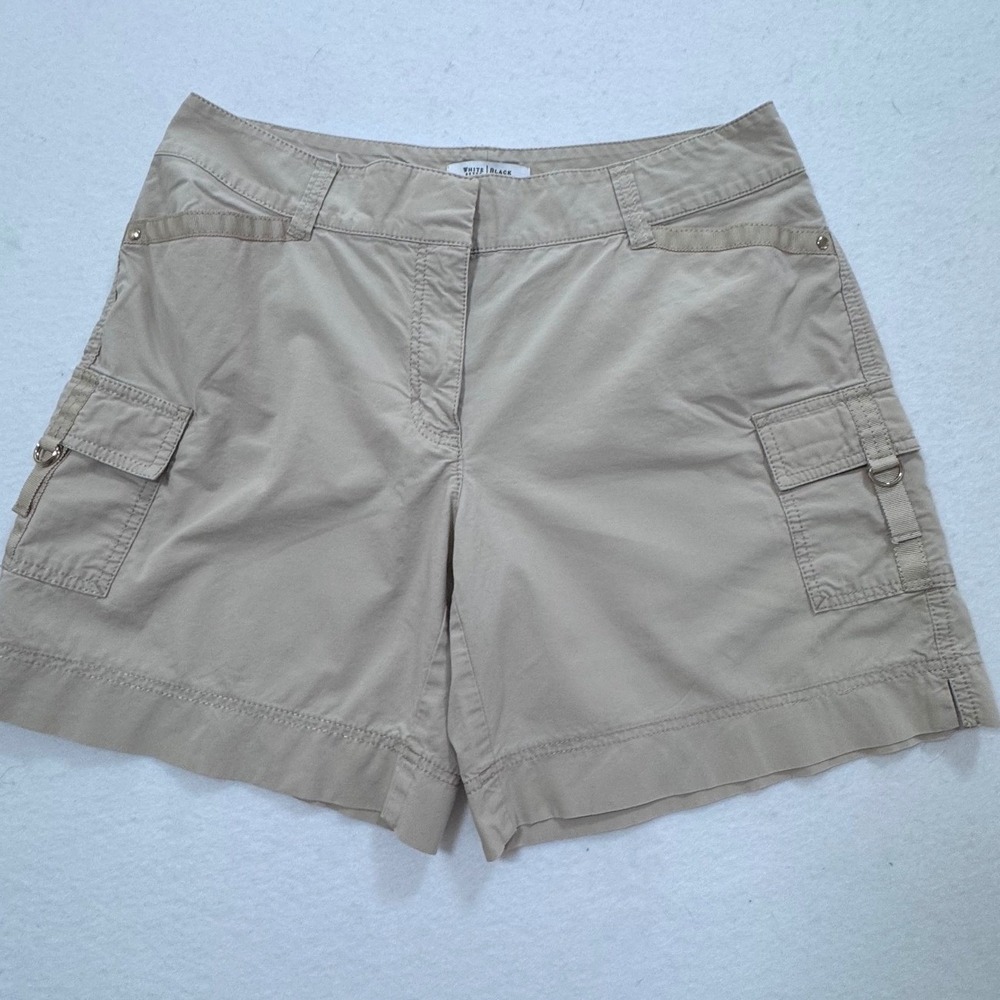 White House Black Market Tan Cargo Shorts Womens 8 Khaki Utility Stretch Cotton